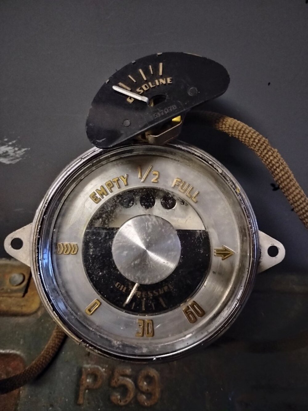 Fuel and oil pressure gauge for Buick GM 1942 1946 1947 1948